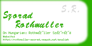 szorad rothmuller business card
